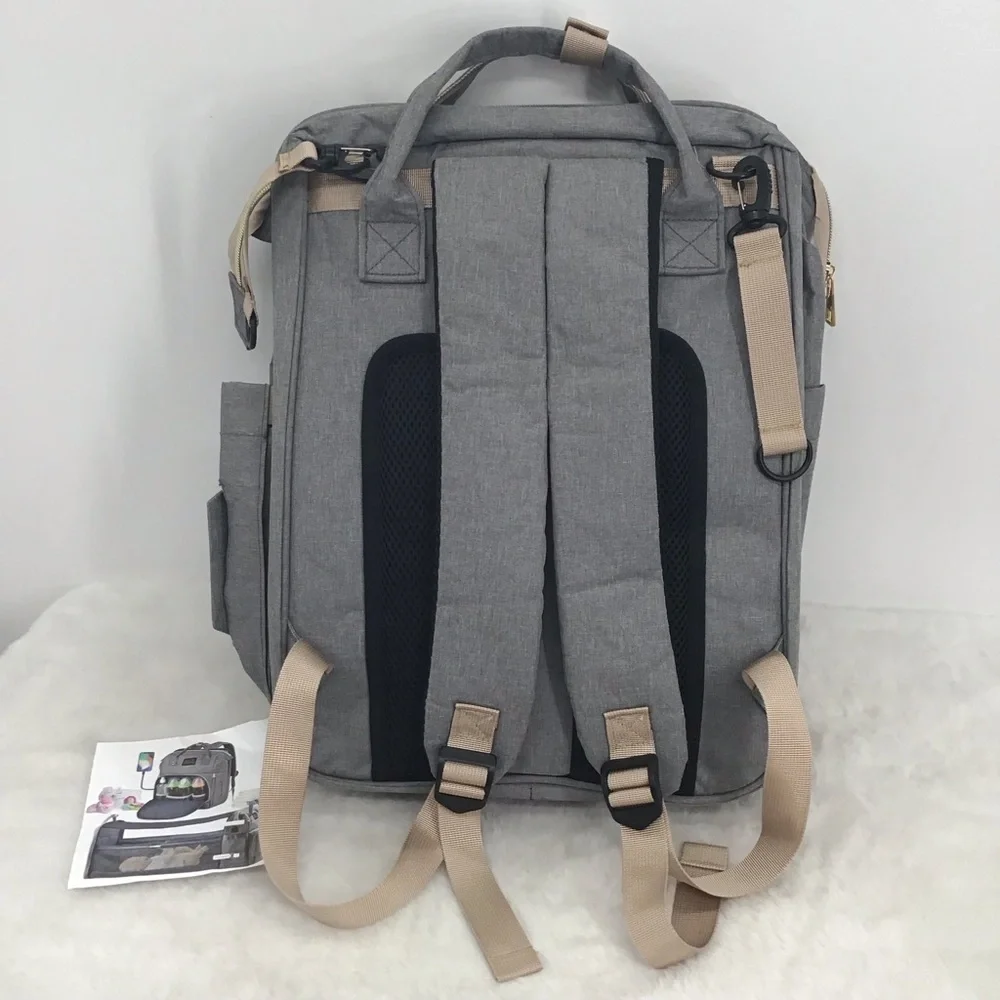 HKZ Home Keep Zeal Nylon Baby Diaper Bag/Backpack Foldable Crib Storage Travel